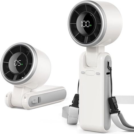 Handventilator – Tischventilator – Kabelloser Tischventilator – Wiederaufladbarer Tischventilator – Mini-Ventilator – 5 Windstufen – Zusammenklappbar – 180°-Drehung – Persönlicher Handventilator für R (1/5)