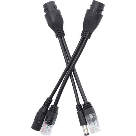 Injecteur POE Étanche 12V DC avec Câble Adaptateur et Séparateur Noir