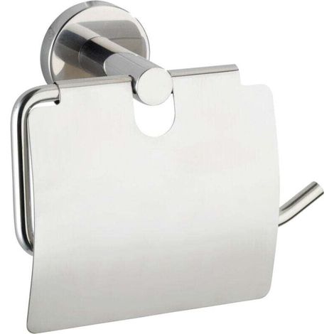 Wandmontierter Toilettenpapierhalter mit Deckel, Bosio Shine, Edelstahl, 15 x 13,5 x 7 cm, glänzend