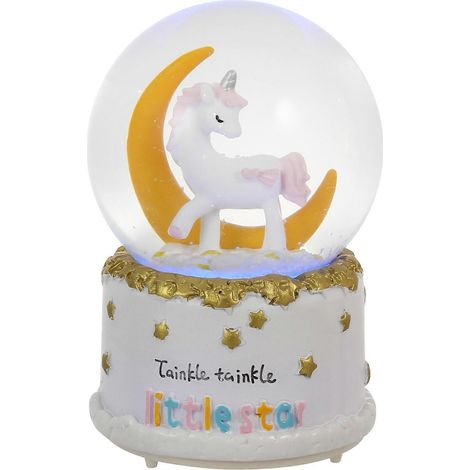 Boîte à musique boule de cristal, boule de cristal décorative de table, lampe boule de cristal licorne (1/5)