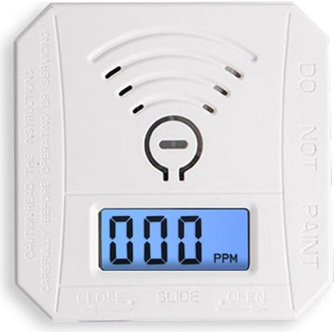 Détecteur de monoxyde de carbone avec écran LCD, surveillance en temps réel et alarme sonore, fonctionnement sur batterie, pour maison, appartement et bureau (1/5)