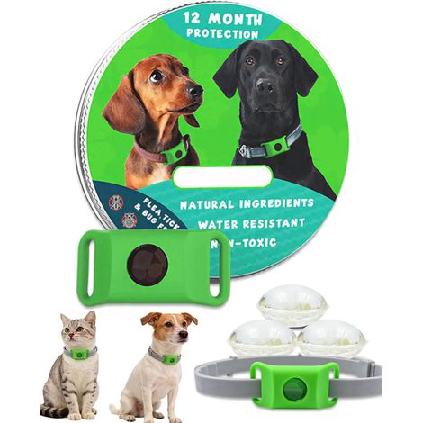 Ailence Anti Tiques – Protection Naturelle, Imperméable, La Taille du Collier Est Ajustable, sans Danger pour Les Chats Et Les Chiens, Convient à Tous Les Chats Et Chiens, Facile à Nettoyer (Vert)
