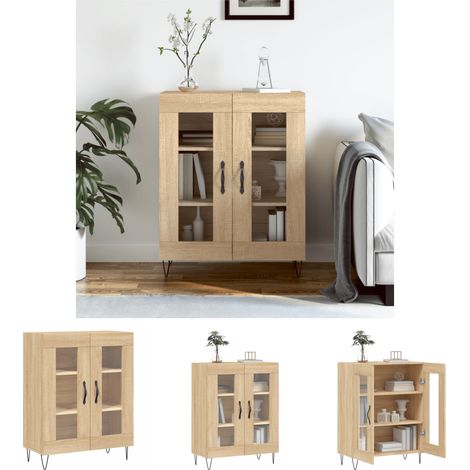 The Living Store Sideboard Sonoma-Eiche 69,5x34x90 cm Holzwerkstoff - Sideboards (1/5)
