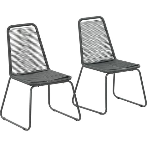Gartenstühle 2 Stk. Poly Rattan Schwarz