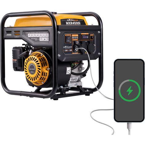 Inverter Stromgenerator 3500W Benzin Stromerzeuger 4 Takt mit zwei 230V Steckdosen Leise und leicht als Notstromaggregat hausversorgung für Garage Werkstatt Baustelle maXpeedingrods