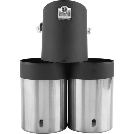 Embout de pot d'échappement courbé universel en acier inoxydable pour voiture, double sortie arrière, embout de silencieux (1/5)