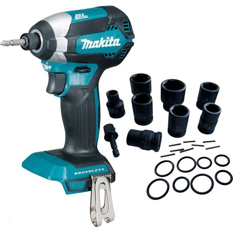 Makita DTD153Z 18V LXT Lithium Ion Brushless Impact Driver Bare + 8pc Socket Set (1/5)
