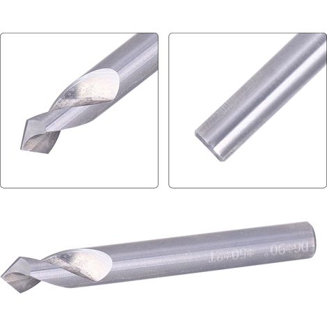 Foret de centrage en carbure de tungstène HRC55, fraise à chanfreiner à 90 degrés, foret de centrage en alliage d'aluminium à double usage. (1/5)