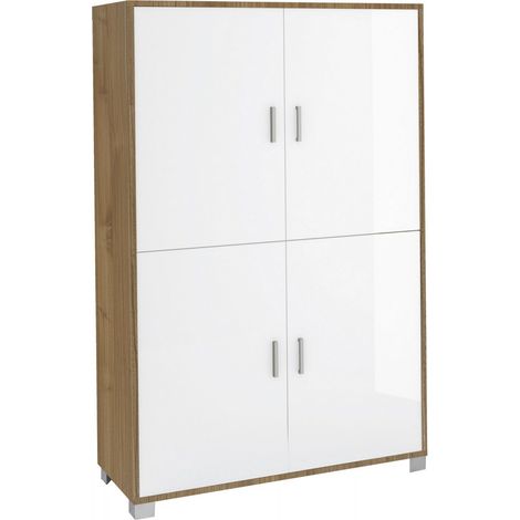 Mobile 4 Ante 108L x 41P x h161 – Finitura Olmo Chiaro e Bianco Lucido – Sarmog (1/2)