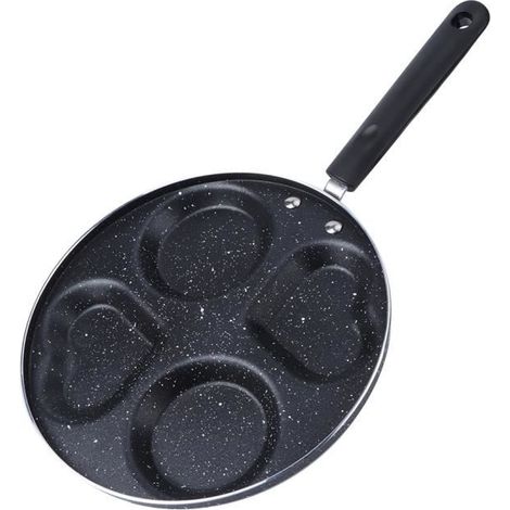 (Schwarze) Bratpfanne – Multifunktional – Aluminium – Antihaftbeschichtung – 4 Mulden – 24,5 cm (1/4)