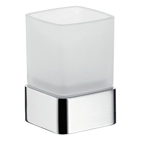 Emco loft portabicchieri, modello stand, vetro cristallo satinato, colorazione: acciaio inox - 052001601 (1/2)