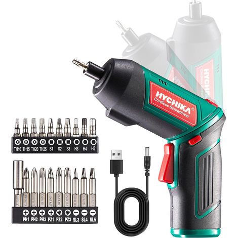 Visseuse Sans Fil 6 Nm, Visseuse Devisseuse Sans Fil 2000mAh 3.6V avec 20 Accessoires, Lampe LED, Mandrin Magnétique, Câble de Chargement USB (1/5)