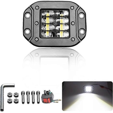 Barre lumineuse de travail LED encastrée 24 W, 12,7 cm (5 pouces), pour 4x4, camion, voiture tout-terrain, éclairage auxiliaire extérieur, phares antibrouillard LED, 12 V/24 V, 1 pièce. (1/5)