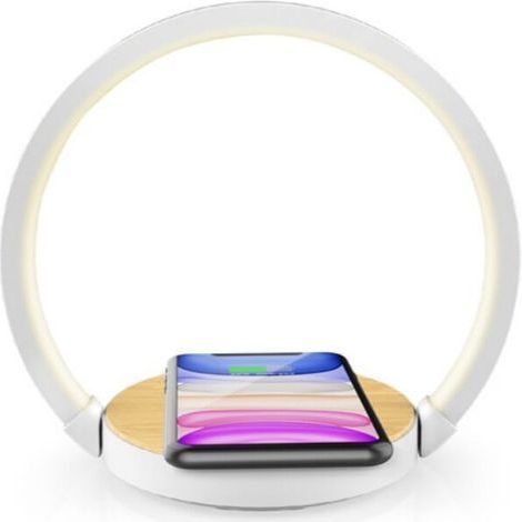 Lampe de Chevet Chargeur sans Fil Lampe de Nuit avec Chargeur Induction Veilleuse Tactile LED 3 Intensité Variable avec Lumière Douce, Angle d’éclairage de 180° Pour Chambre, Salle D'étude [Classe éne (1/5)