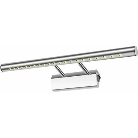 Lampe de Salle de Bain à LED pour Miroir - Applique Murale Lumineuse Étanche IP44, Réglable à 180° avec Interrupteur en Acier Inoxydable, Éclairage pour WC, Toilette, Maquillage - 40cm (1/4)