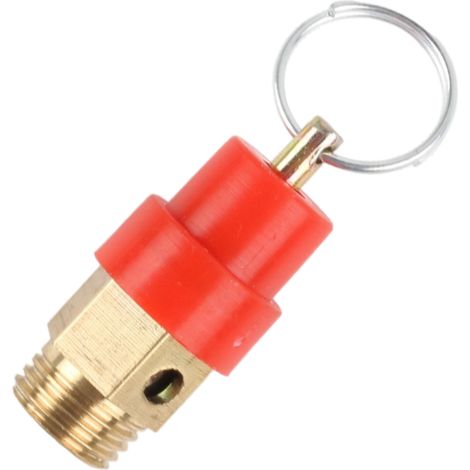 Sécurité Valve Air Compresseur Pression Limitation Soupape G1/4 Mâle 115PSI Ensemble Pression Rouge Chapeau 1Paquet (1/5)