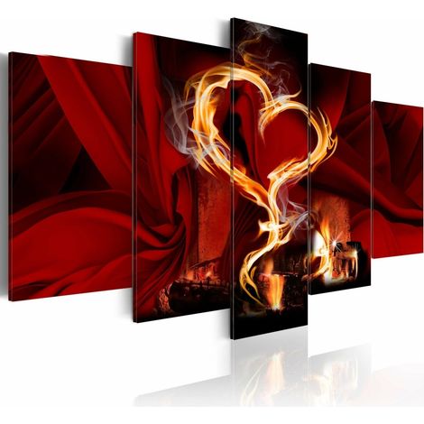 Tableau flammes de coeur d'amour - 200 x 100 cm (1/4)