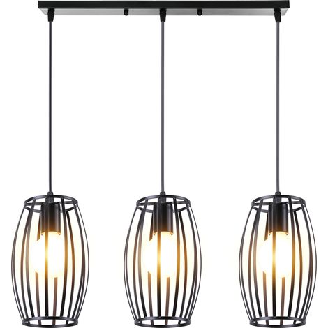 Lámparas De Colgar Creativo Lustre Moderno Minimalista Lámpara De Techo 3 Luuces Para Estudio Restaurante Sala Baño Casa Negro