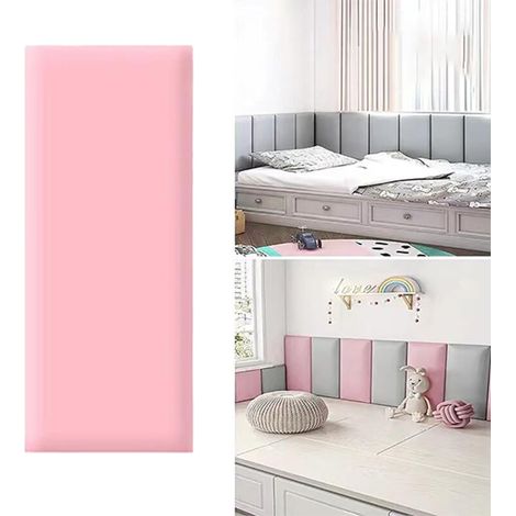 Panneau mural en mousse autocollante 3D rose 30 x 50 cm, lot de 4 pièces, tapis mural tatami autocollant (1/5)