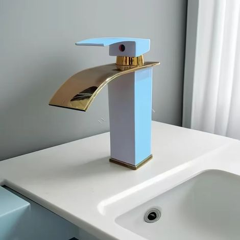 (HAIBJ) Lavabo cascade en acier inoxydable avec robinet mitigeur réglable et douchette noire pour WC et salle de bain (1/5)