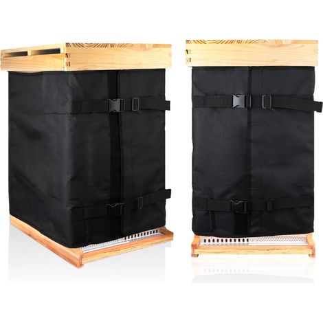 2PCS ruches d'hiver 2x19463 cm, ruches en tissu Oxford résistantes au froid avec doubles sangles de fixation, adaptées aux ruches à 8 et 10 cadres (1/5)