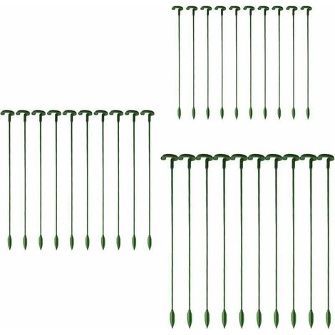 UlisemLot de 30 tuteurs pour plantes de jardin, tiges simples, tuteurs pour fleurs, orchidée, pivoine, lys, rose