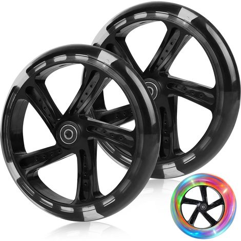 Stunt Set of 2 Replacement Scooter Wheels - 200 mm - With ABEC 9 Ball Bearings - 88A Hardness - Suitable for All Scooters - Blue (1/5)