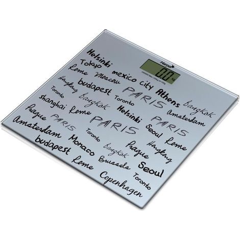 Pèse personne électronique HARPER Signature Hws50 - Argent - Capacité max 150 kg - Plateau en verre sécurité (1/5)