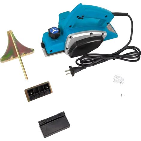 Raboteuse électrique, design léger, contrôle de profondeur réglable, Bleu (1/2)
