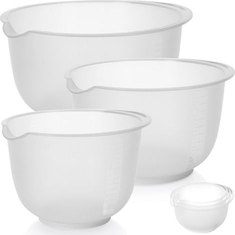 Juego de boles para mezclar de cocina con tazas medidoras de 1,5, 2 y 2,5 L, 3 piezas, excelente menaje del hogar 259367 (1/5)