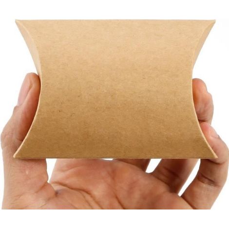 50x Boîte à dragées Boîte de cadeau faveur Kraft 9x7x2,5cm pour mariage baptême (1/4)
