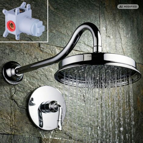 PaulGurkes Duschset Regendusche Retro Chrom Serie GAIA ohne Handbrause (1/5)