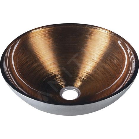 Sapho Murano - Lavabo en verre Wenge, 400x140 mm, cuivre/argent AL5318-66 (1/5)