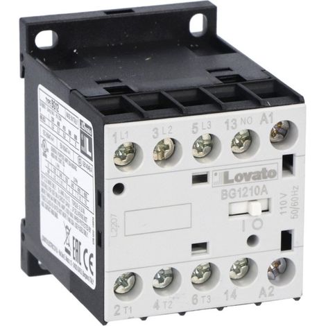 Contacteur de puissance triphasé 12 A 5,7 kW à 400 V CA AC3, bobine 230 V CA 50/60 Hz, 1 NO 0R 11BG1210A230 (1/5)