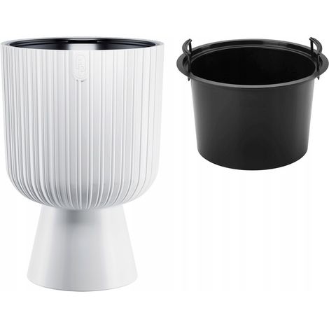 Keli Mika 30 Runder Blumentopf auf Fuß Weiß (1/5)