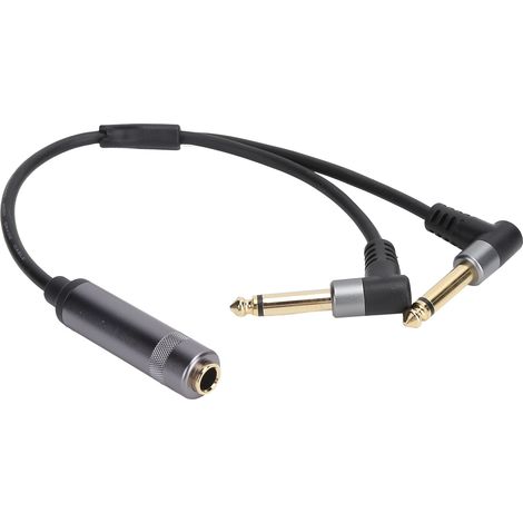 Câble adaptateur audio stéréo femelle 6,35 mm (1/4 pouce) vers double mono 6,35 mm (1/5)