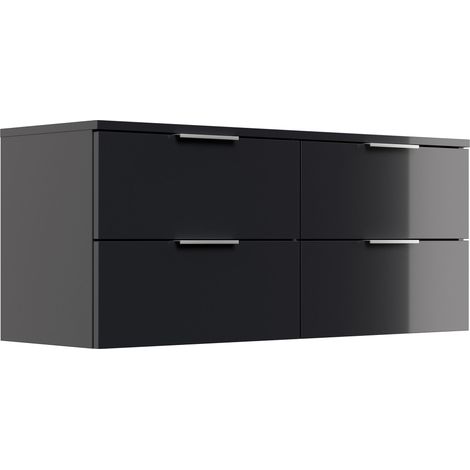 Design Hängekonsole Sideboard Urban Slimline 4 Softeinzüge lackiert Grafit Hgl (1/5)