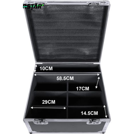 Flight Case, pour lumières Par, design durable, contient 6 lumières Par, noir (1/2)
