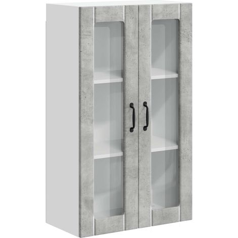 Maison Exclusive - Mobile in vetro da parete LUCCA Grigio Cemento 60 x 31 x 100 cm