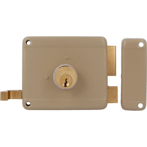 AMIG Serrure en applique et verrous 78 100 x 85 mm Acier Beige - Droite (1/4)