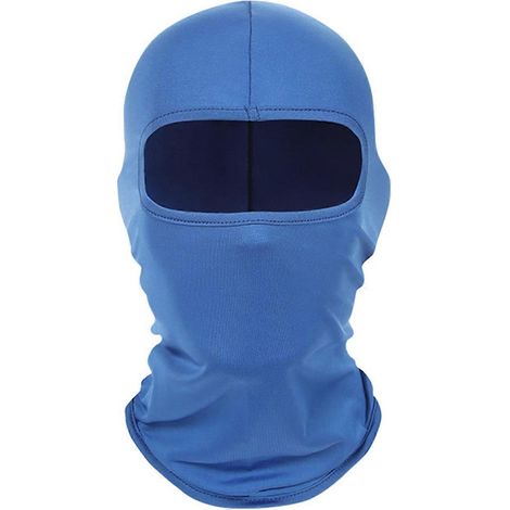 Cagoule unie bleue, taille unique, idéale pour le ski, la pêche et l'équitation en extérieur. Protection du visage et du cou, coupe-vent et respirante. Taille unique. (1/5)