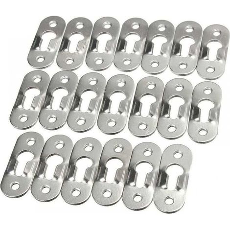 50 PièCes Trou De Serrure En MéTal Attache Invisible Cintres De Trou Serrure Metal Peinture Attaches Trou Cintres De Trou De Serrure En MéTal Fixation Pour Cabinet Miroirs Cadres Photo Armoires (1/3)