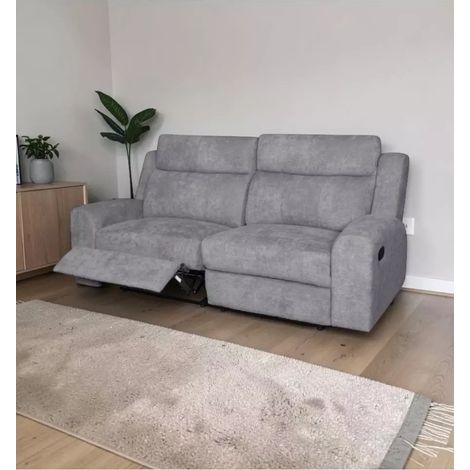 divano 3 posti bellahome "astrid" grigio con recliner 210x94x104 cm (1/4)
