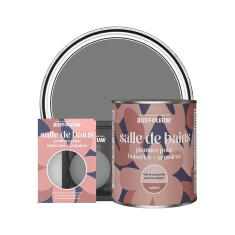 Peinture pour Boiseries & Armoires de Salle de Bains, Finition Satinée - Gris Ombre (1/3)