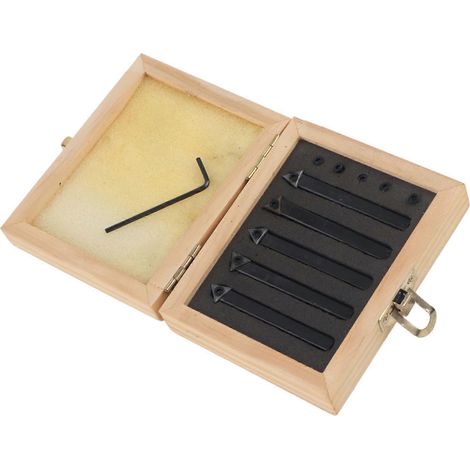 5-teiliger Satz Wendeschneidplatten-Drehwerkzeuge (1/4 Zoll) aus Hartmetall für Drehmaschinen, zum Plandrehen