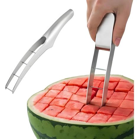 Coupe-pastèque Acier inoxydable Coupe-melon Couteau à fruits Trancheur de fruits (1/5)