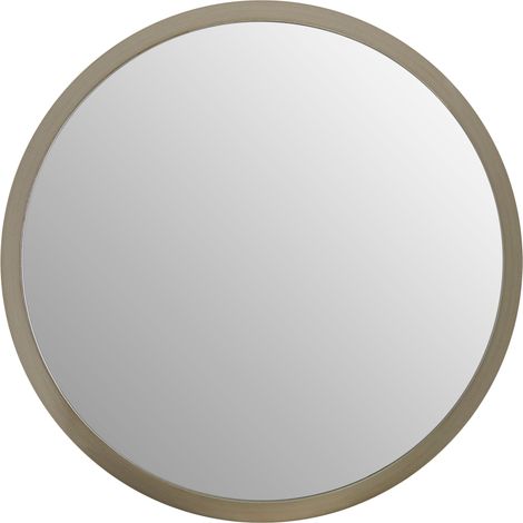 Premier Housewares Wall Mirror Bathroom / Bedroom / Hallway Wall Mounted Small Silver Mirrors / Round Minimalistic Mirrors For Living Room 4 x 34 x 34 (1/5)