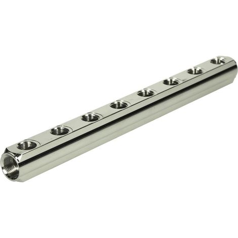 Nourrice laiton 8 entrées avec raccord en 3/4''