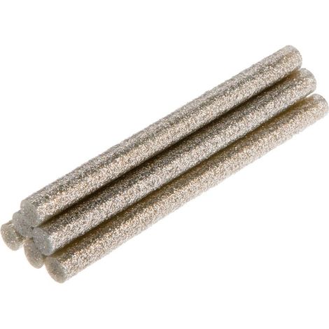 Bâtonnets de colle argentés à paillettes de 8 mm, 6 pièces.