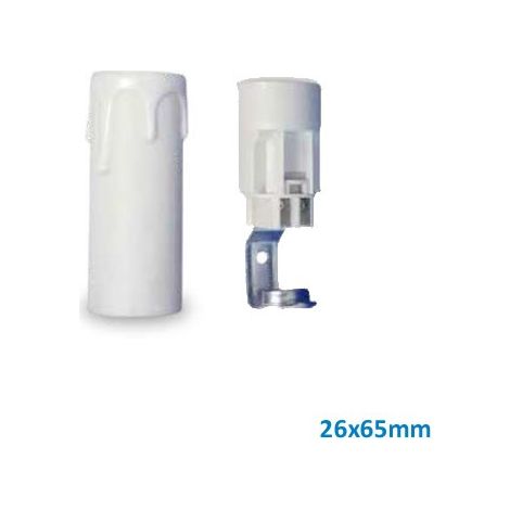 Portalampada + copricandela E14 26x65mm bianco GSC 2203325 (1/2)